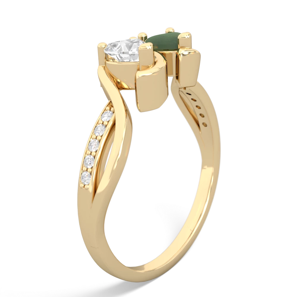 White Topaz Side By Side 14K Yellow Gold ring R3090