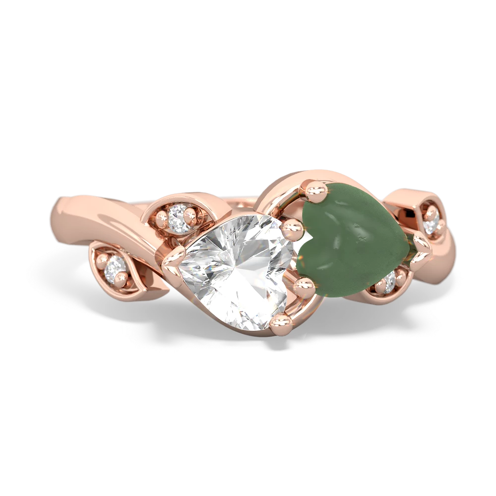 White Topaz Floral Elegance 14K Rose Gold ring R5790