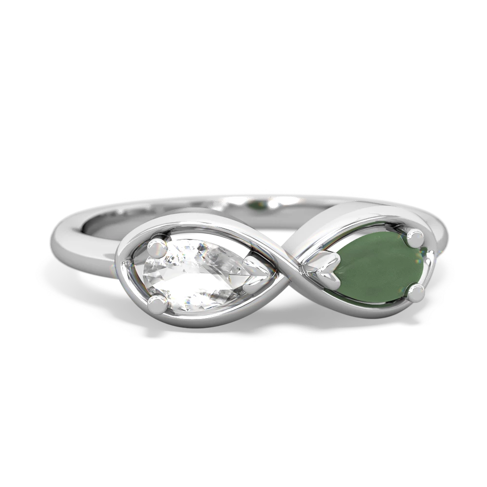 White Topaz Infinity 14K White Gold ring R5050