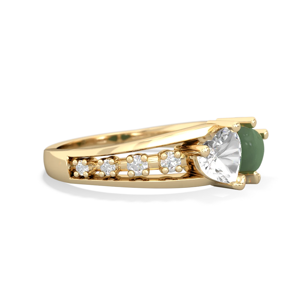 White Topaz Heart To Heart 14K Yellow Gold ring R3342