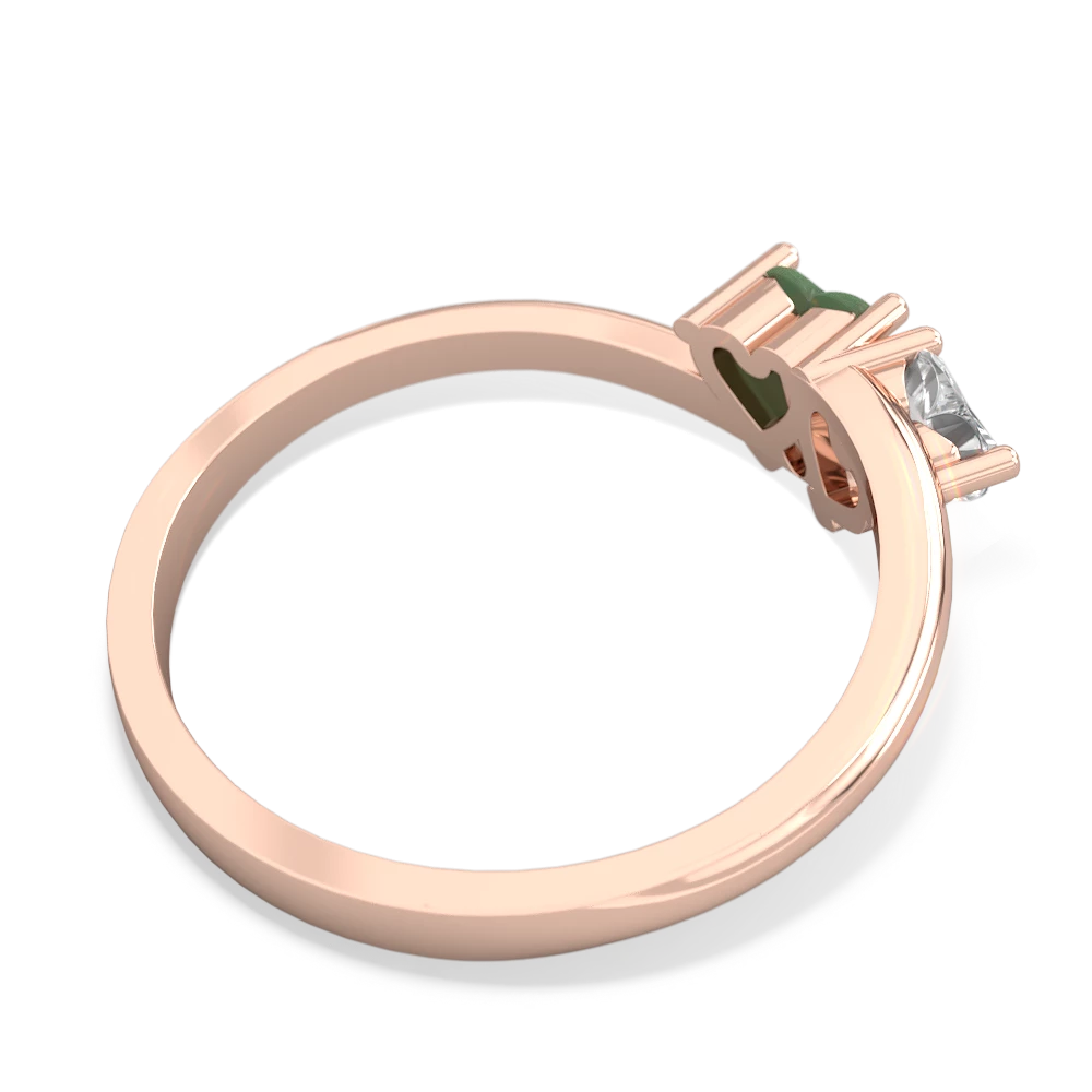 White Topaz Sweethearts 14K Rose Gold ring R5260