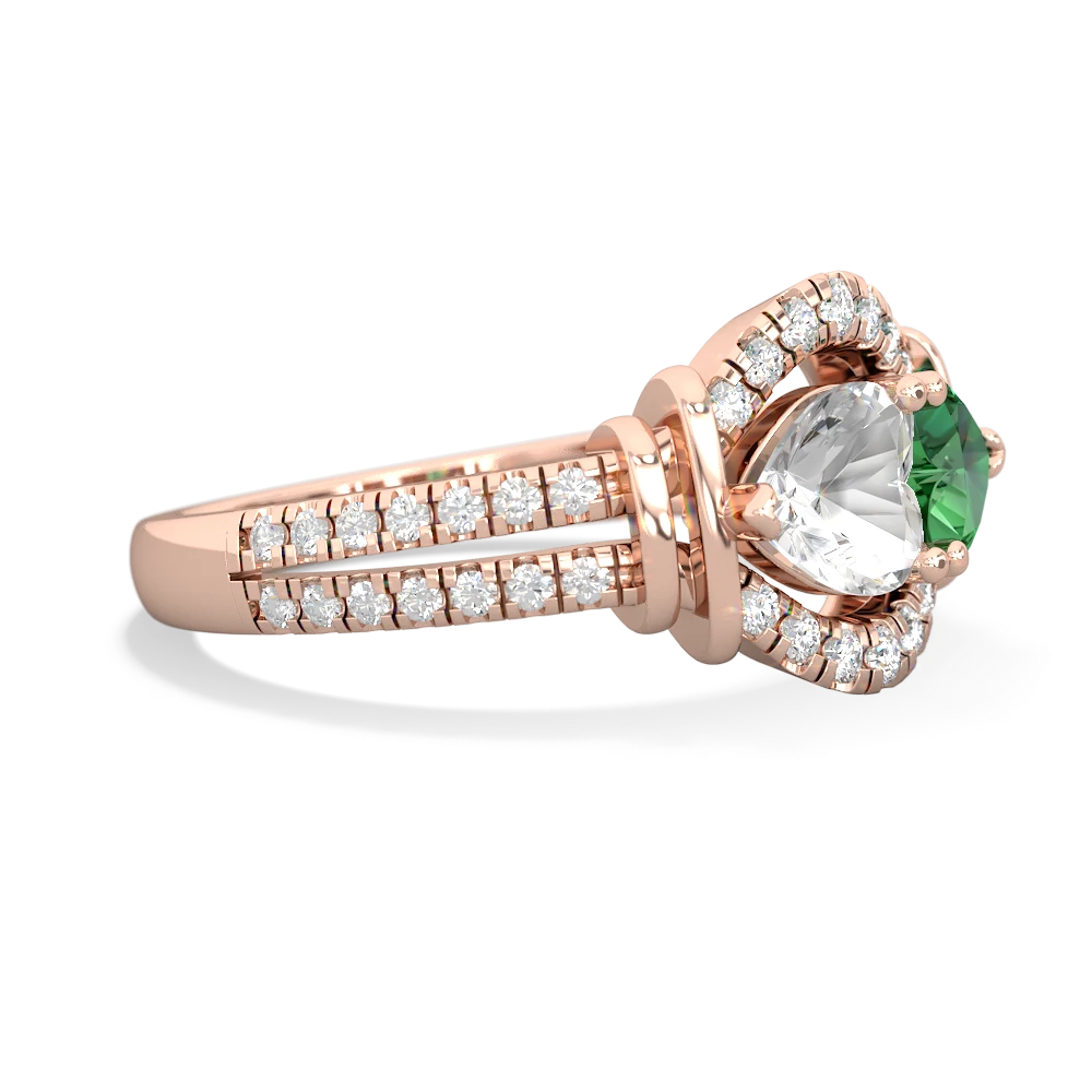 White Topaz Art-Deco Keepsake 14K Rose Gold ring R5630