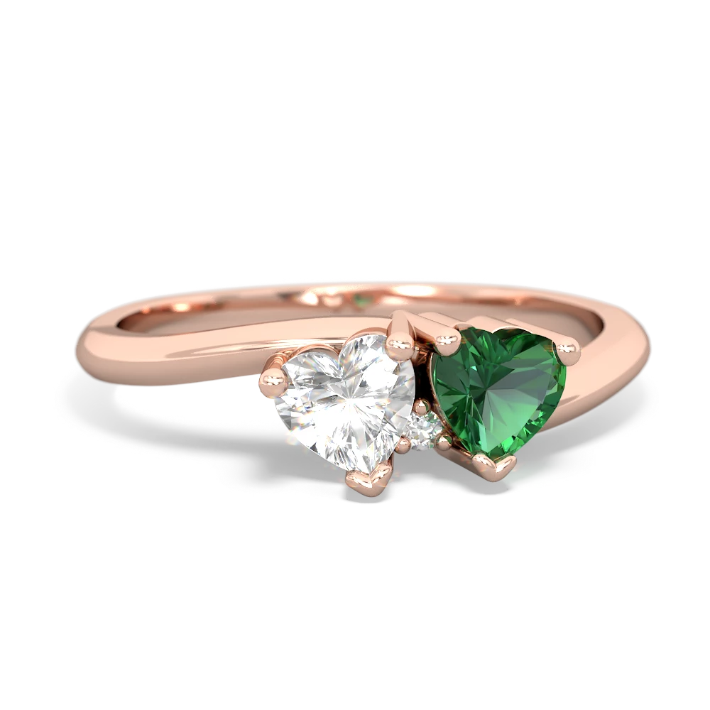 White Topaz Sweethearts 14K Rose Gold ring R5260