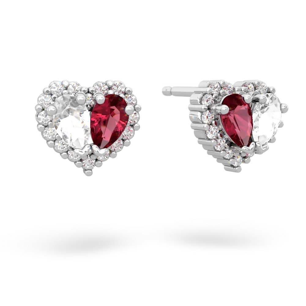 White Topaz Halo 14K White Gold earrings E7008