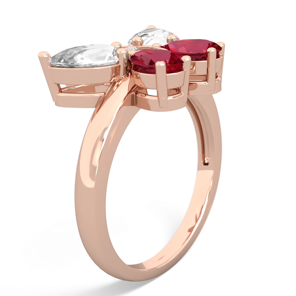 White Topaz Butterfly 14K Rose Gold ring R2215