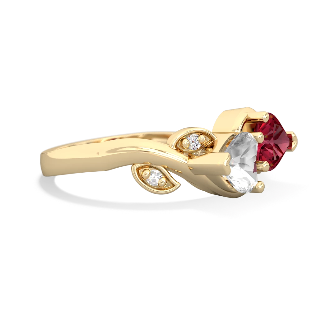 White Topaz Floral Elegance 14K Yellow Gold ring R5790