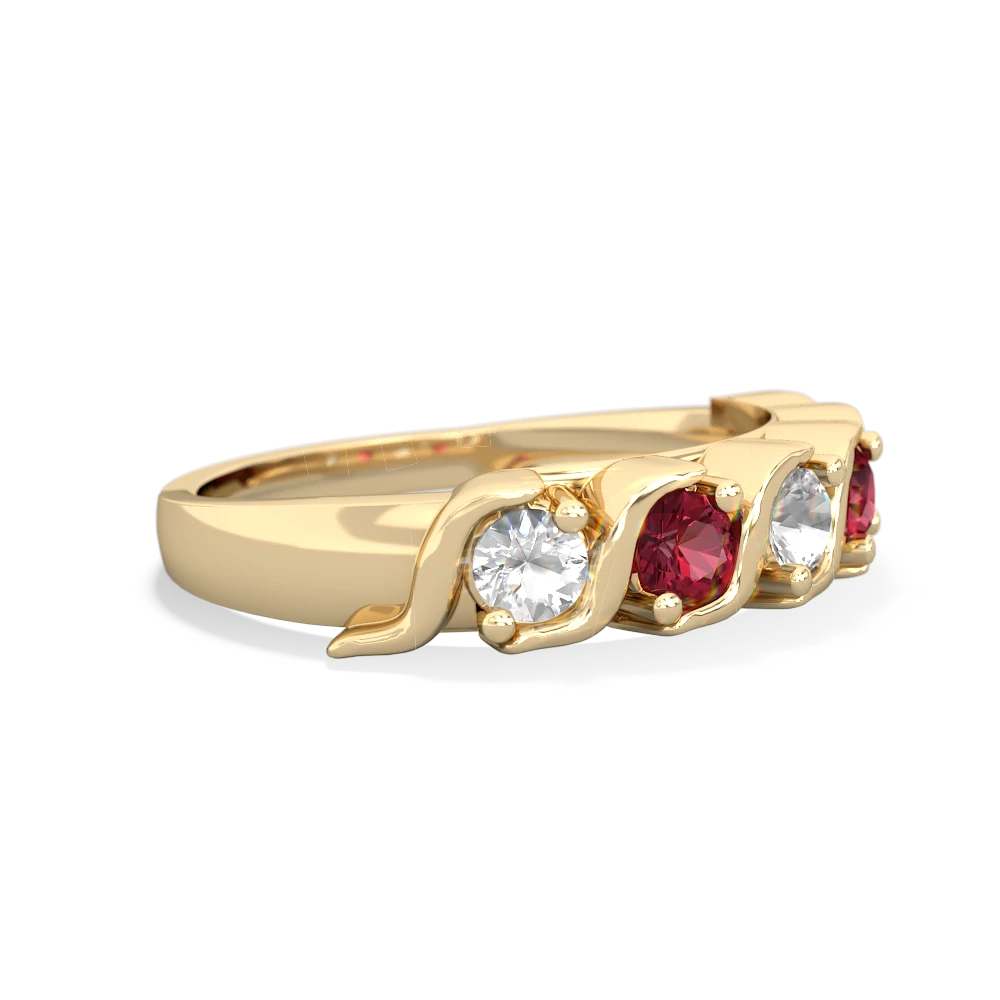 White Topaz Anniversary Band 14K Yellow Gold ring R2089