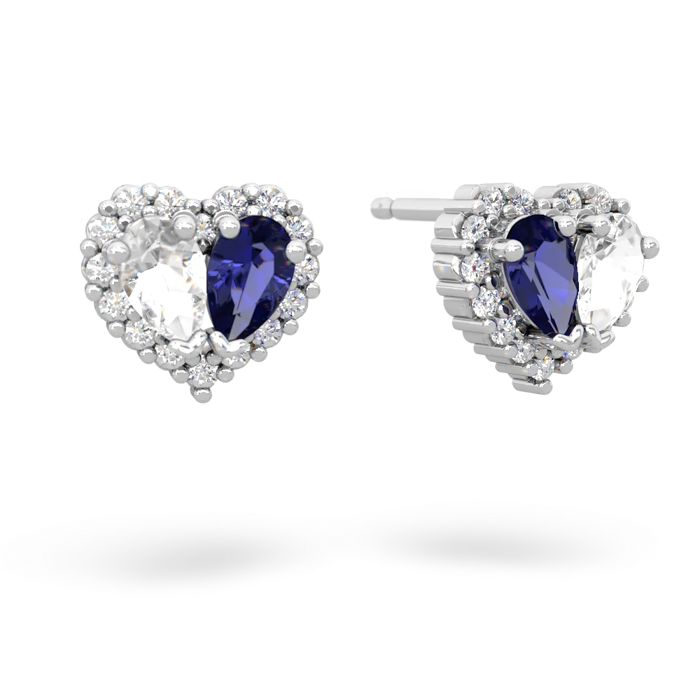 White Topaz Halo 14K White Gold earrings E7008