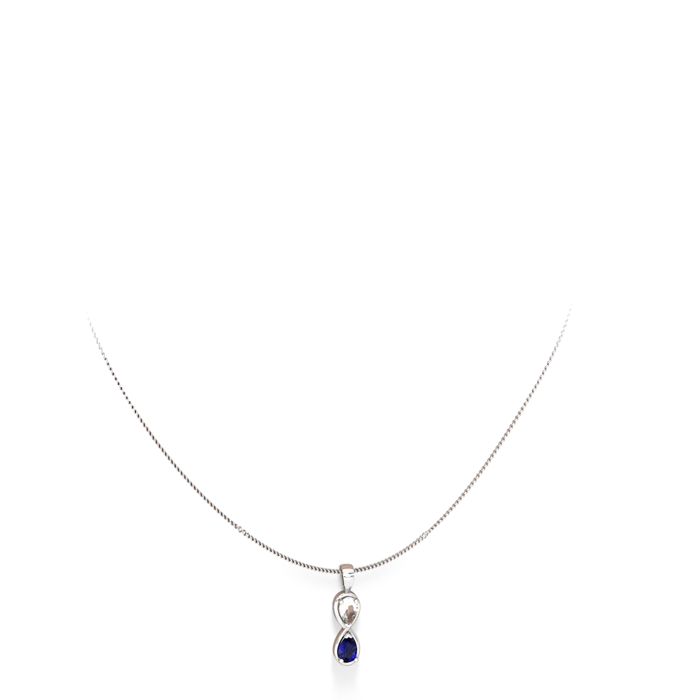 White Topaz Infinity 14K White Gold pendant P5050