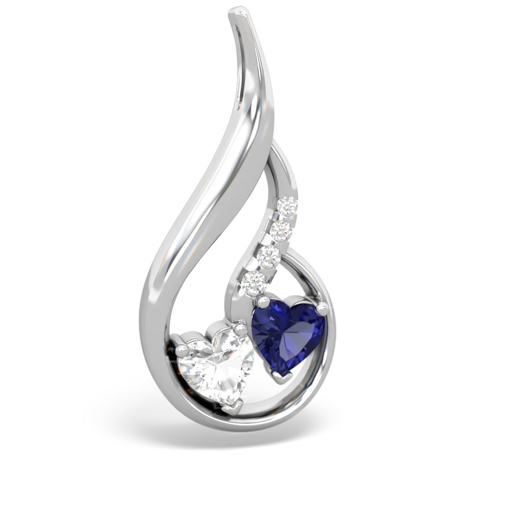 White Topaz Keepsake Curves 14K White Gold pendant P5450