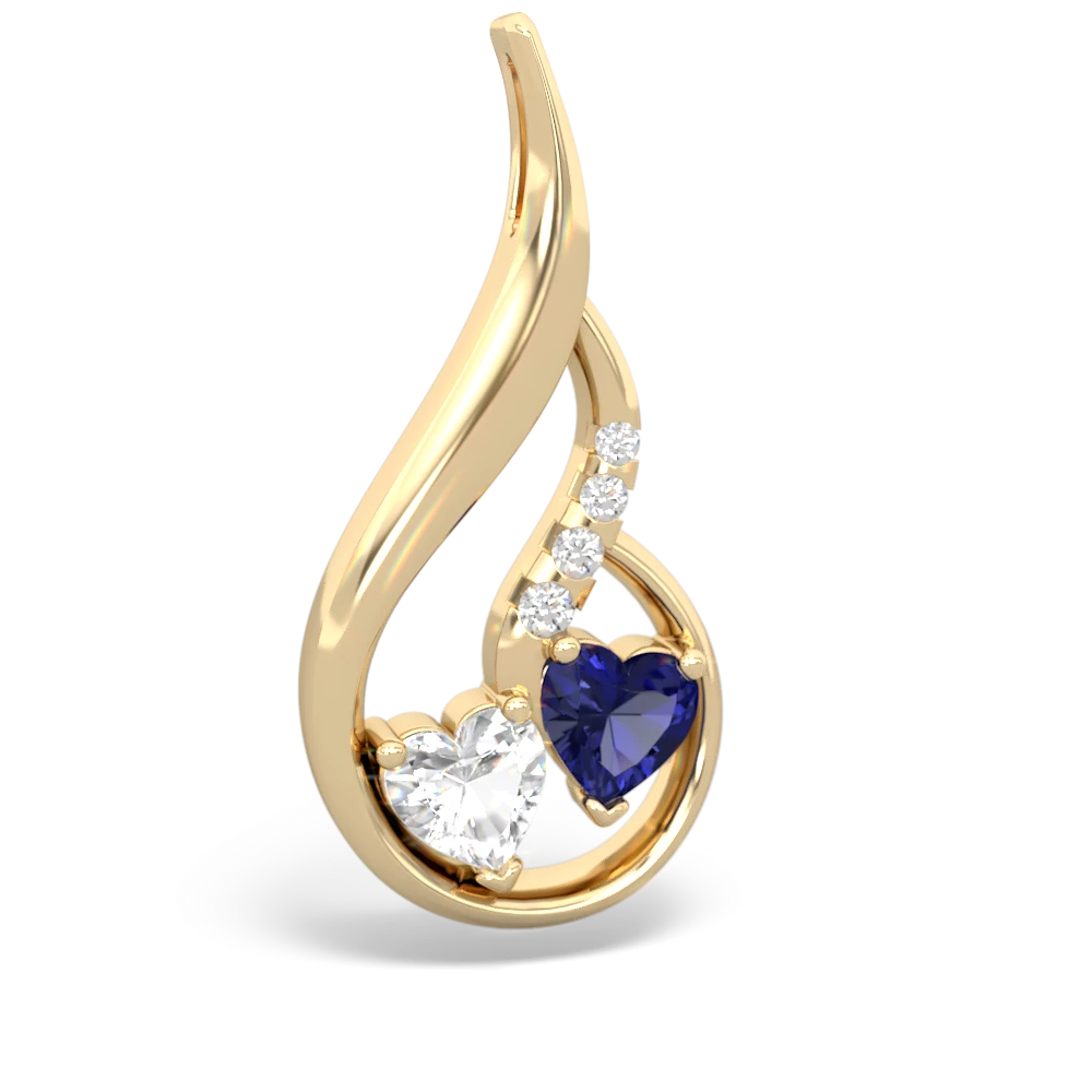 White Topaz Keepsake Curves 14K Yellow Gold pendant P5450