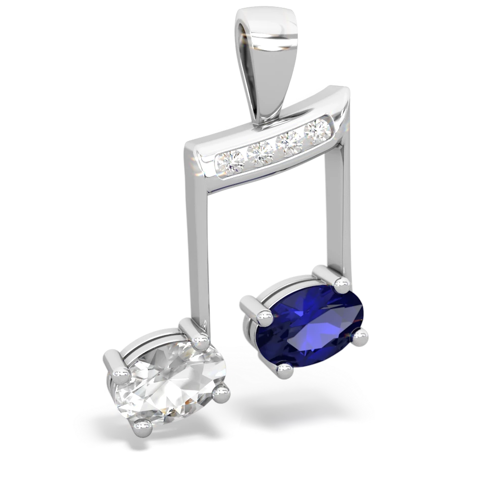 White Topaz Color Of Music 14K White Gold pendant P3334