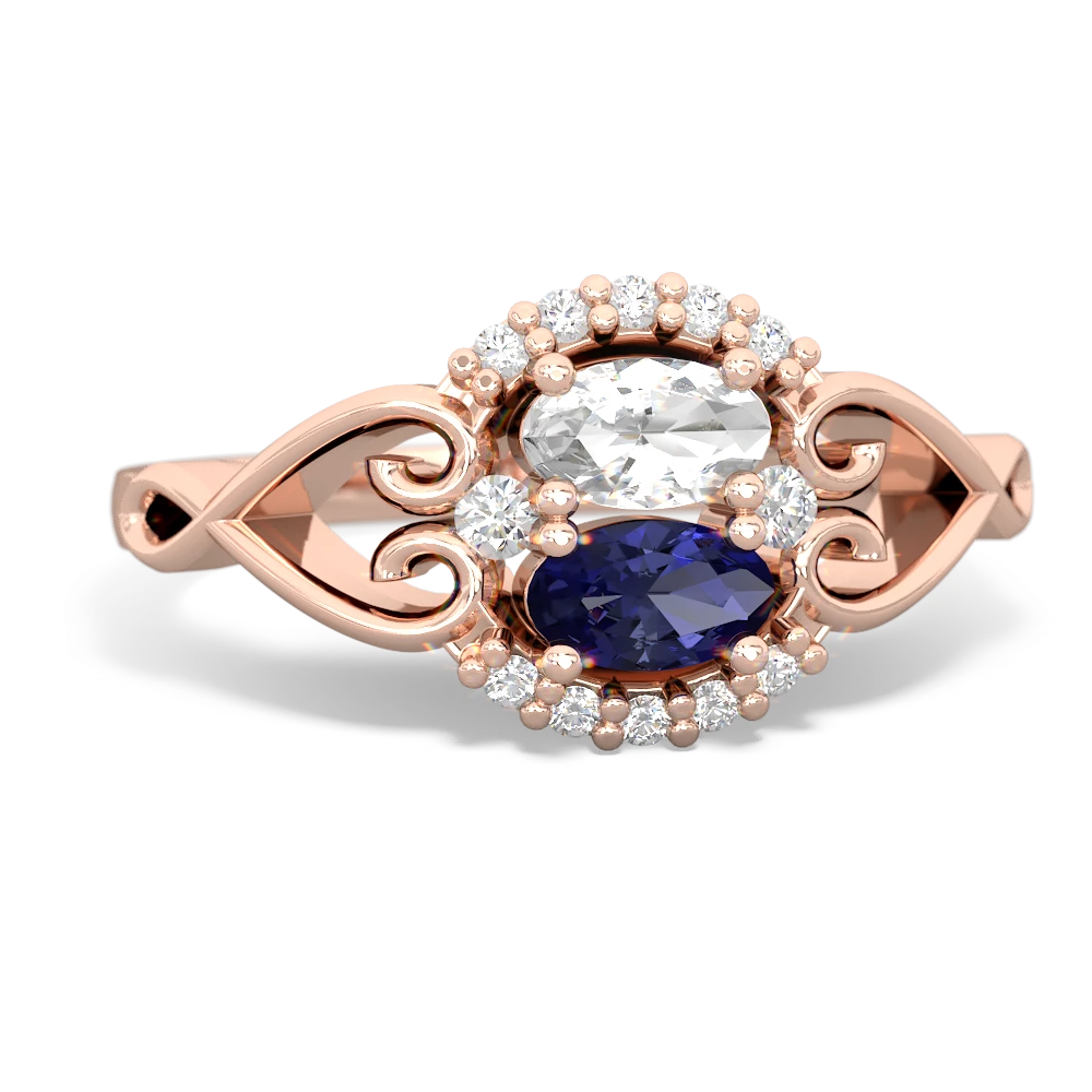 White Topaz Love Nest 14K Rose Gold ring R5860