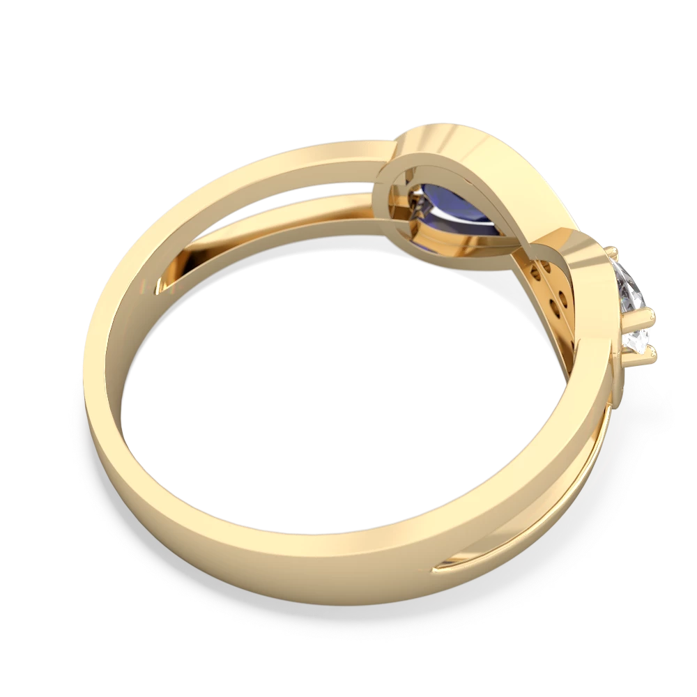 White Topaz Diamond Infinity 14K Yellow Gold ring R5390