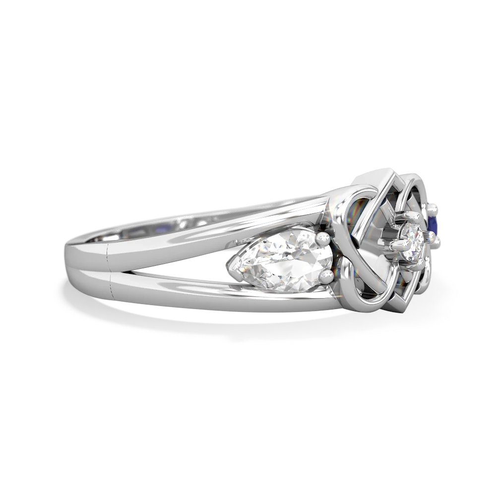 White Topaz Hearts Intertwined 14K White Gold ring R5880