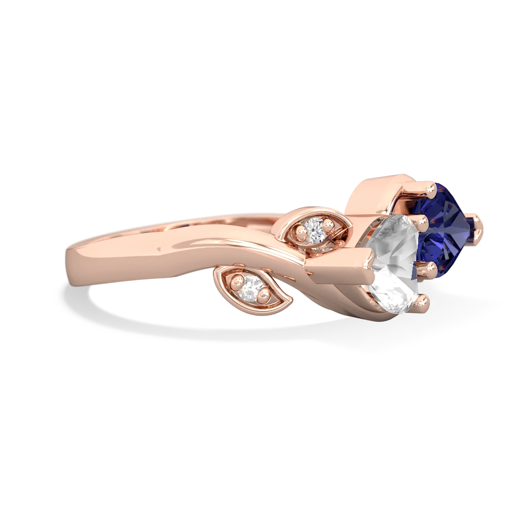 White Topaz Floral Elegance 14K Rose Gold ring R5790