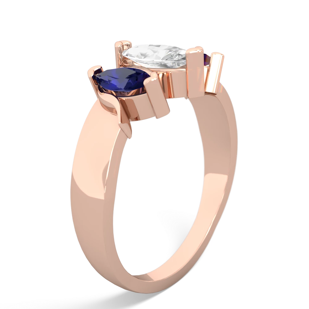 White Topaz Three Peeks 14K Rose Gold ring R2433