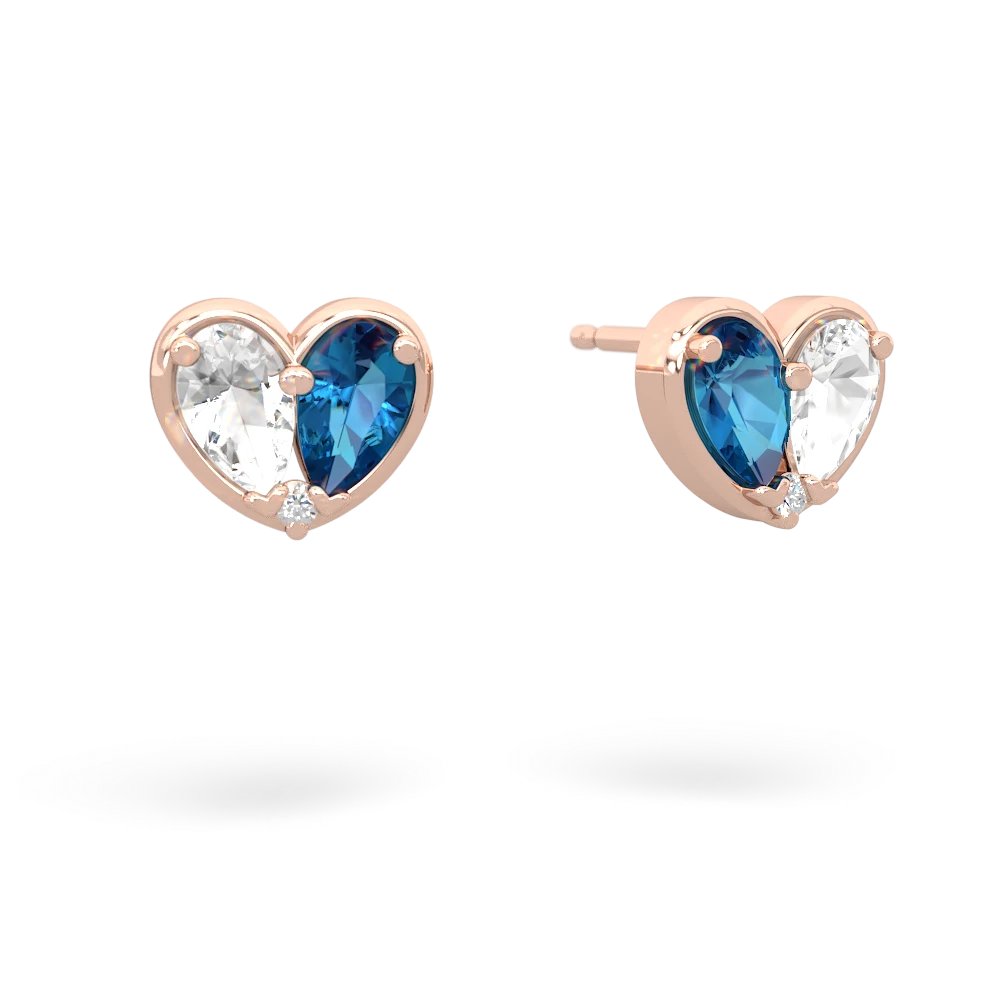 White Topaz 'Our Heart' 14K Rose Gold earrings E5072