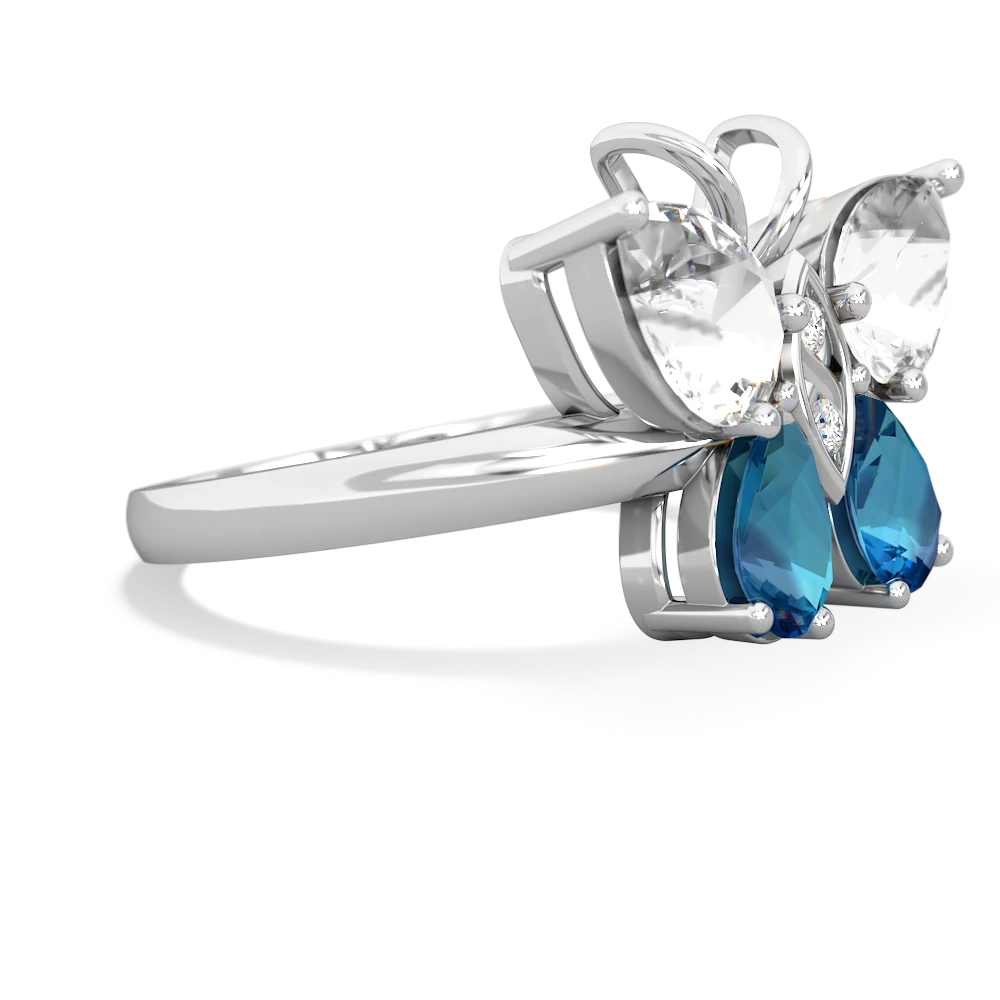 White Topaz Butterfly 14K White Gold ring R2215