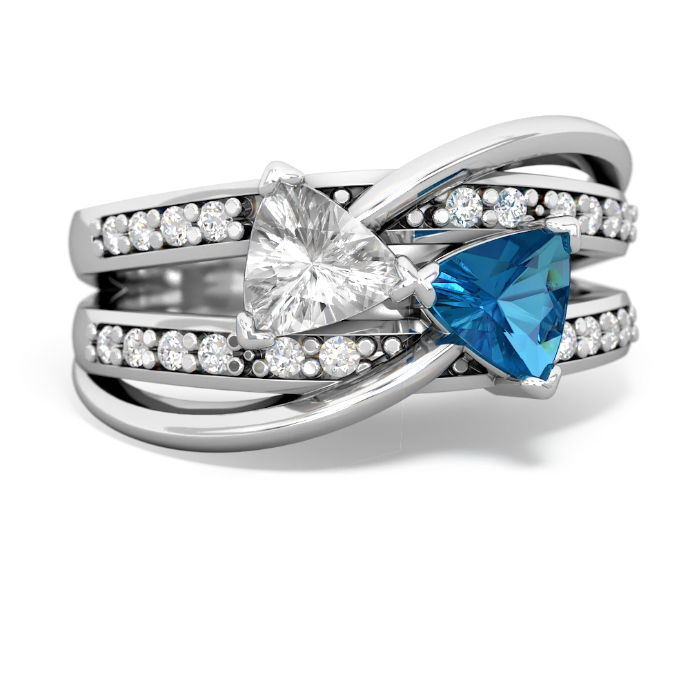 White Topaz Bowtie 14K White Gold ring R2360