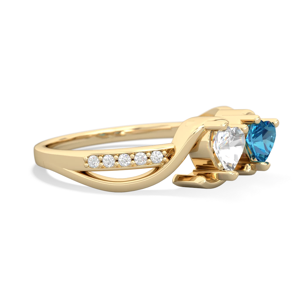 White Topaz Side By Side 14K Yellow Gold ring R3090