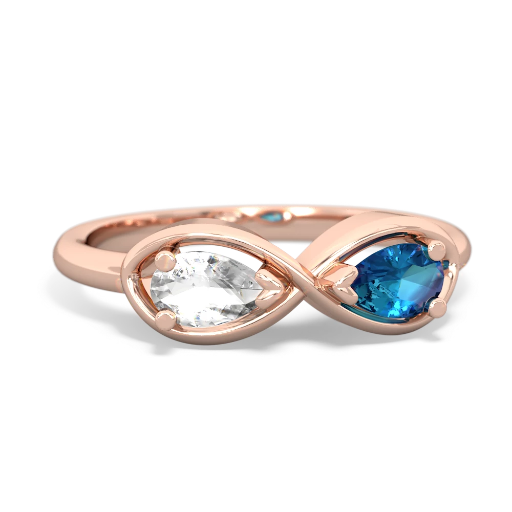 White Topaz Infinity 14K Rose Gold ring R5050