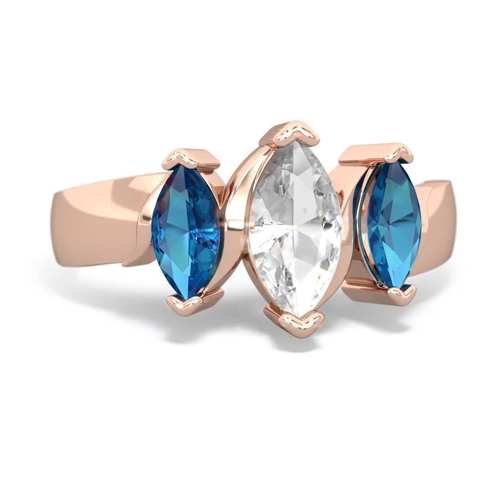 White Topaz Three Peeks 14K Rose Gold ring R2433