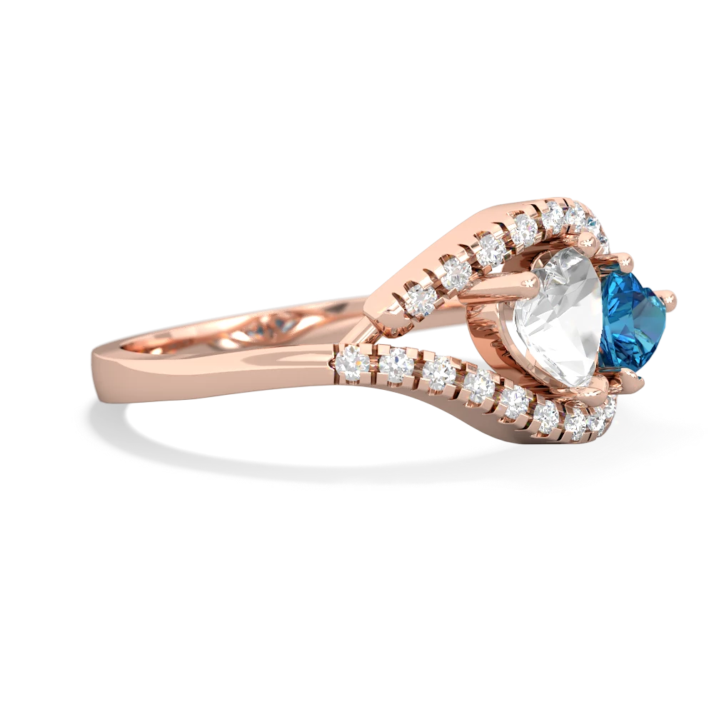 White Topaz Mother And Child 14K Rose Gold ring R3010