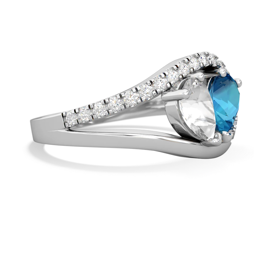 White Topaz Nestled Heart Keepsake 14K White Gold ring R5650