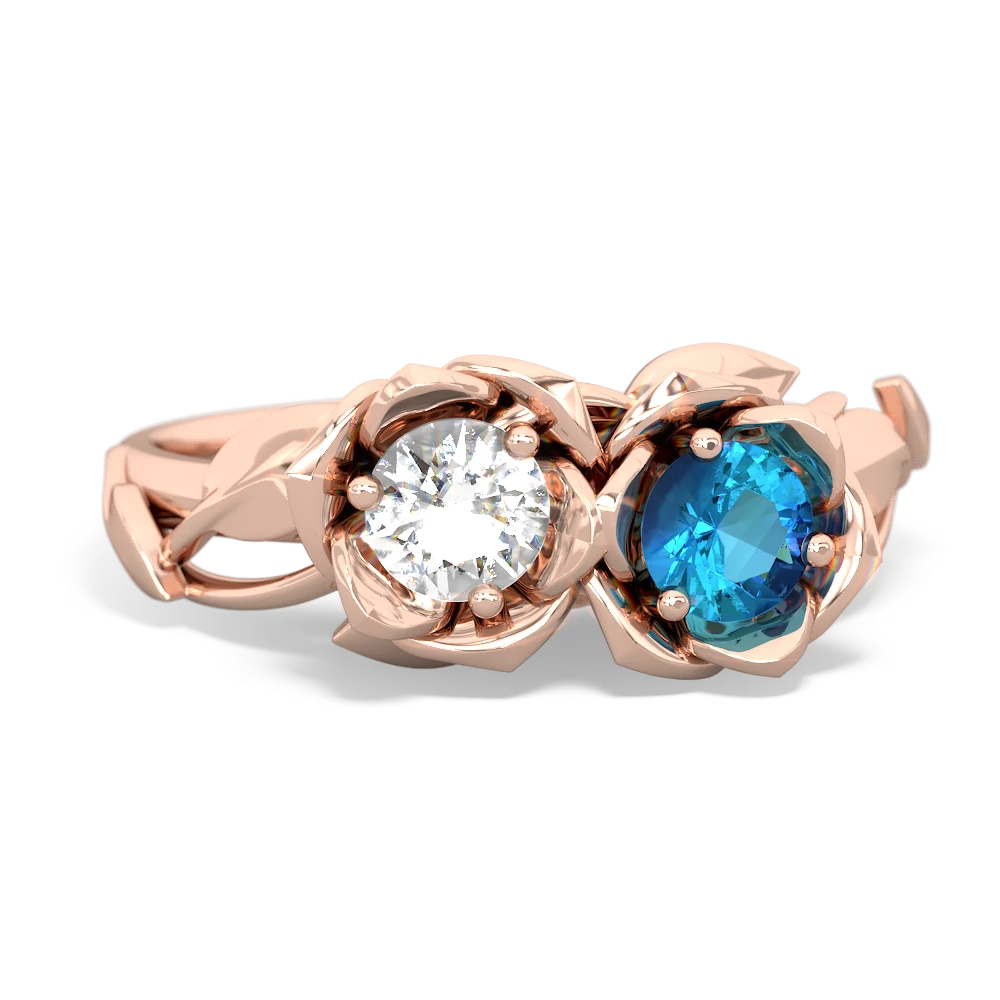 White Topaz Rose Garden 14K Rose Gold ring R5510