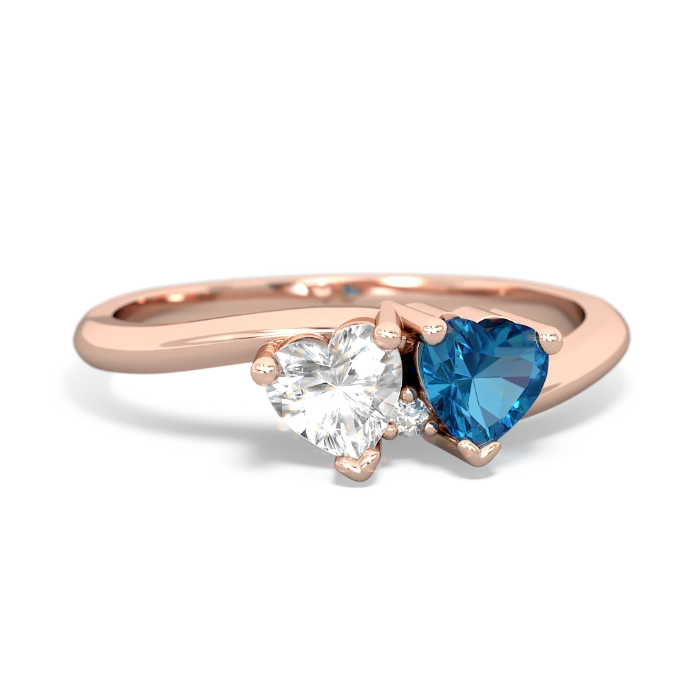 White Topaz Sweethearts 14K Rose Gold ring R5260