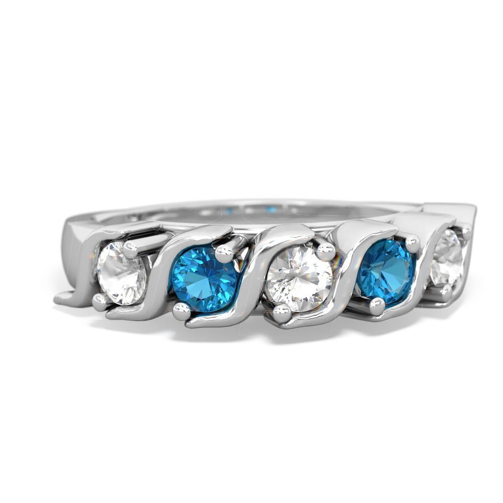 White Topaz Anniversary Band 14K White Gold ring R2089