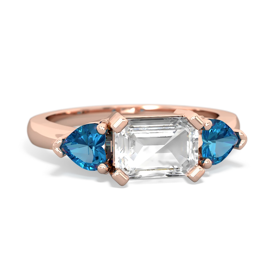 White Topaz Three Stone 14K Rose Gold ring R5235