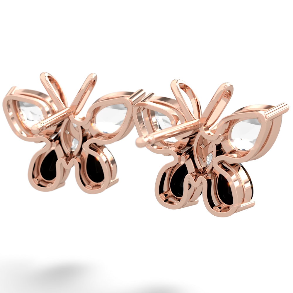 White Topaz Butterfly 14K Rose Gold earrings E2215