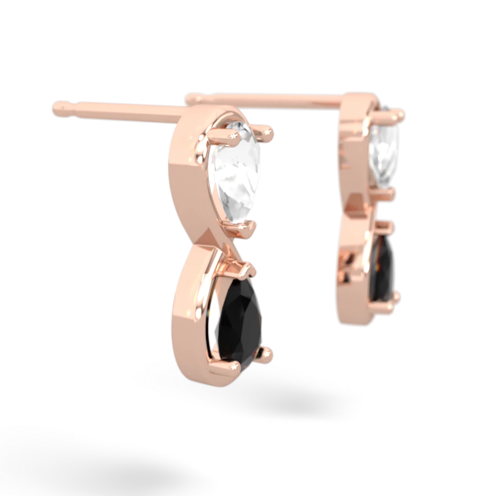 White Topaz Infinity 14K Rose Gold earrings E5050