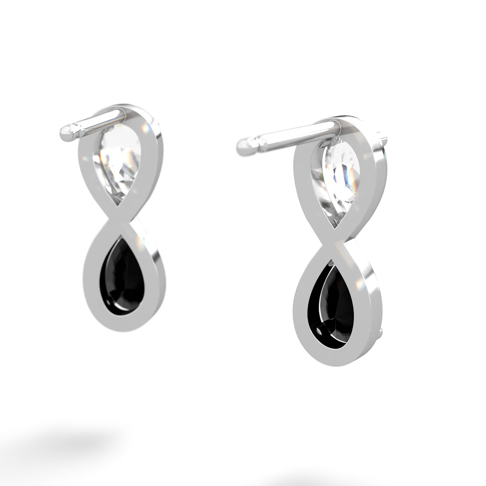 White Topaz Infinity 14K White Gold earrings E5050