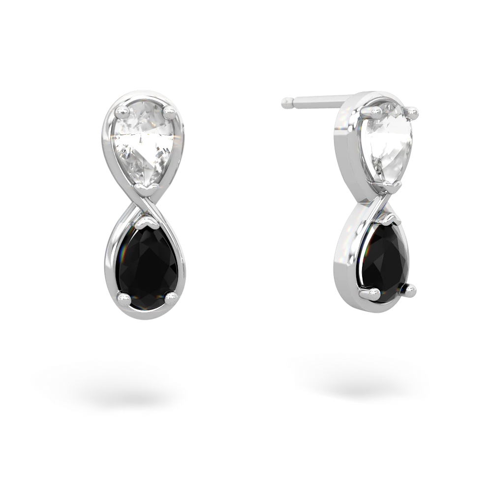 White Topaz Infinity 14K White Gold earrings E5050