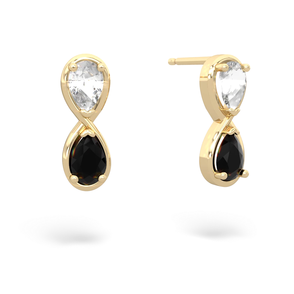 White Topaz Infinity 14K Yellow Gold earrings E5050