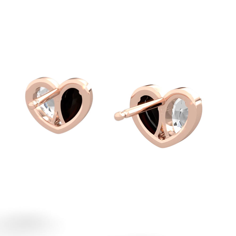 White Topaz 'Our Heart' 14K Rose Gold earrings E5072