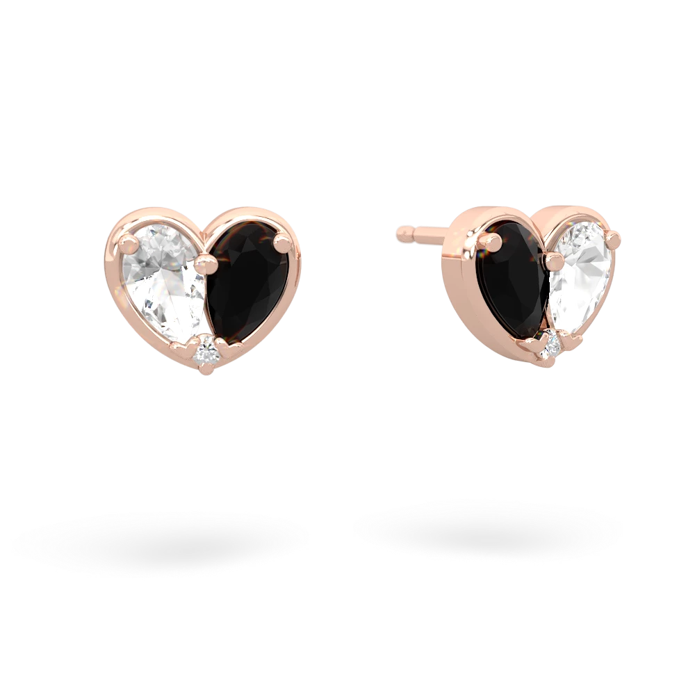 White Topaz 'Our Heart' 14K Rose Gold earrings E5072