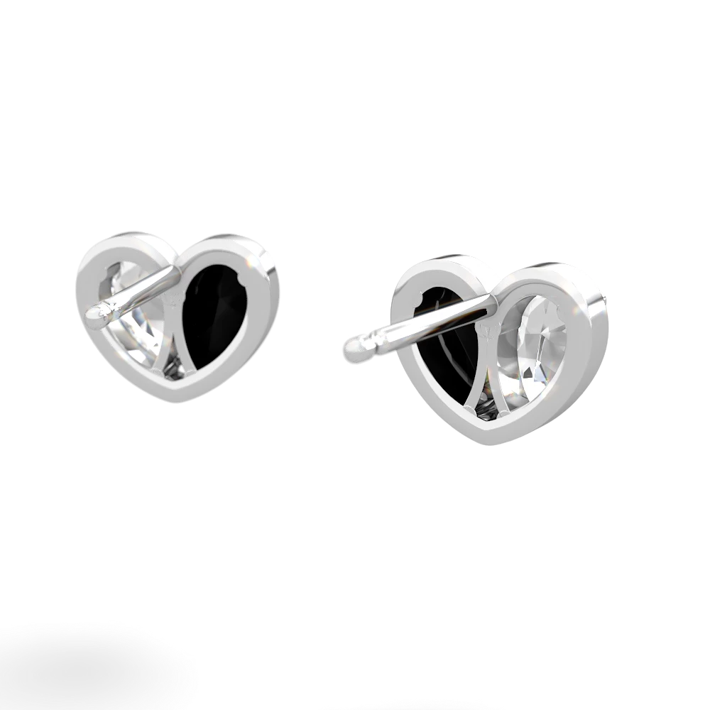 White Topaz 'Our Heart' 14K White Gold earrings E5072