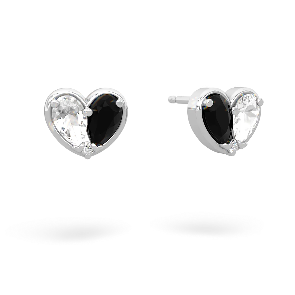 White Topaz 'Our Heart' 14K White Gold earrings E5072