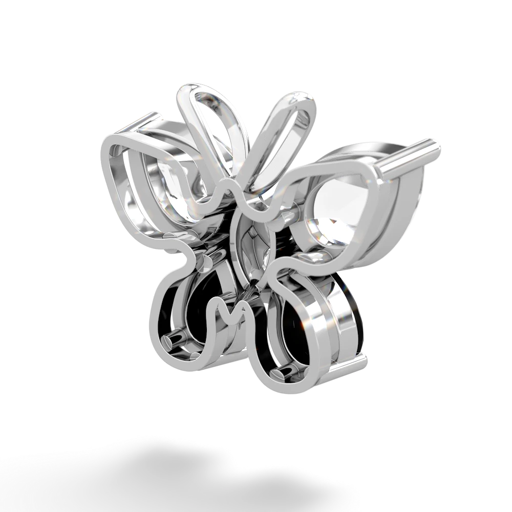 White Topaz Butterfly 14K White Gold pendant P2215