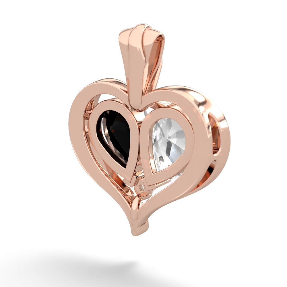 White Topaz Two Become One 14K Rose Gold pendant P5330