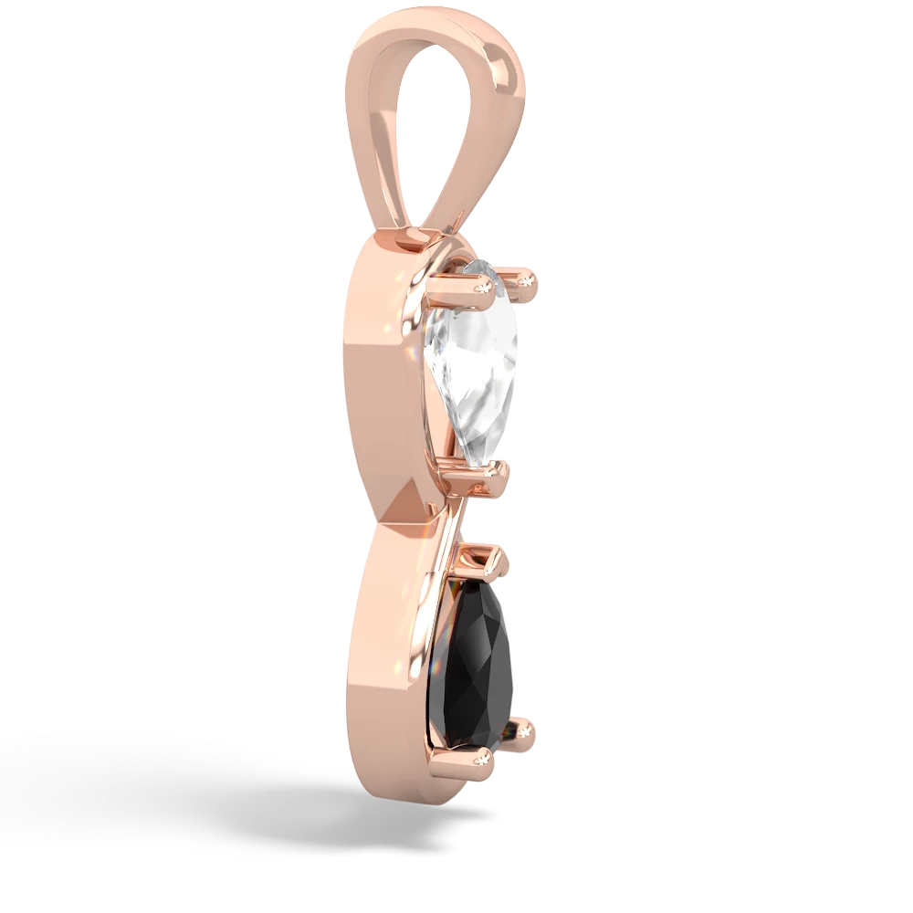 White Topaz Infinity 14K Rose Gold pendant P5050