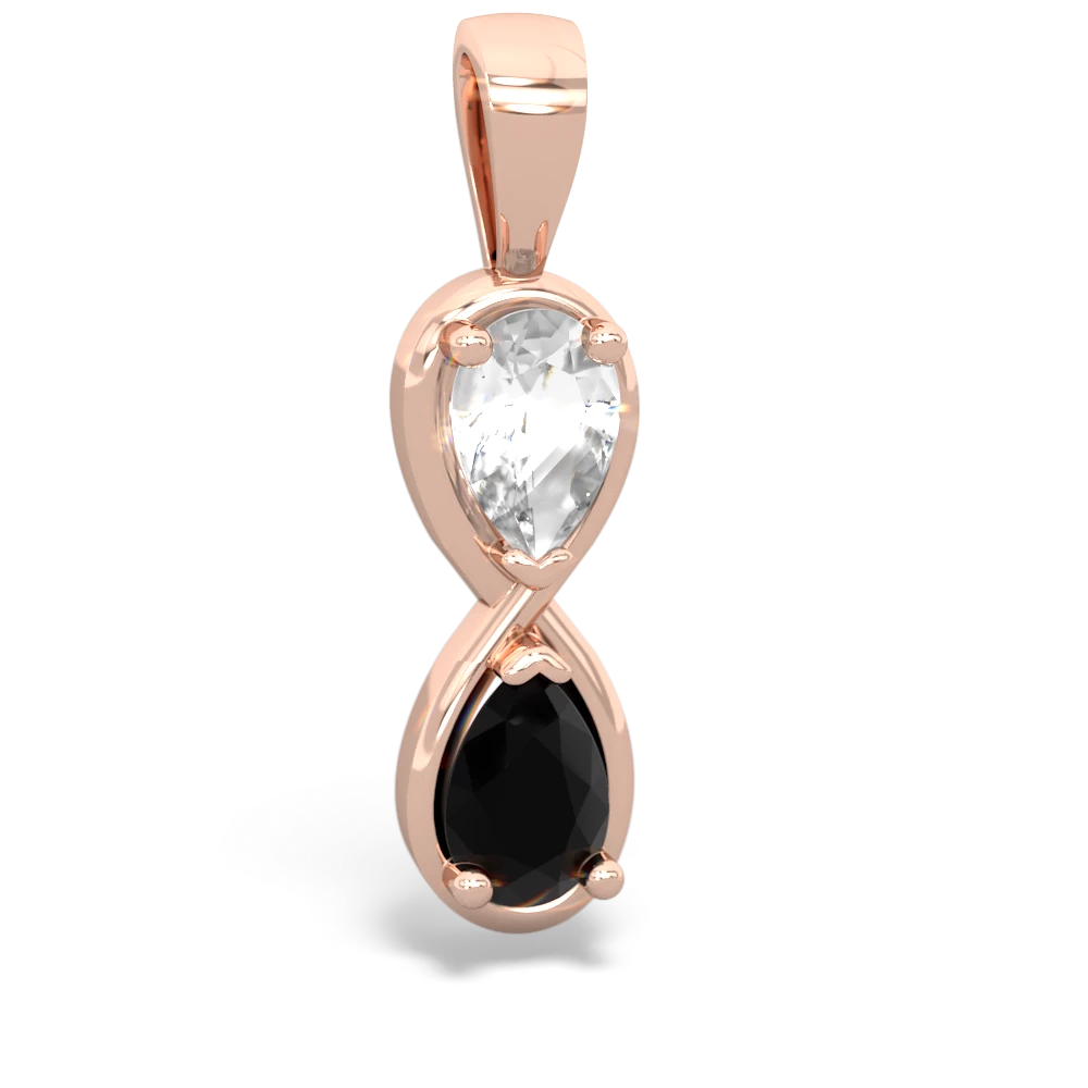 White Topaz Infinity 14K Rose Gold pendant P5050