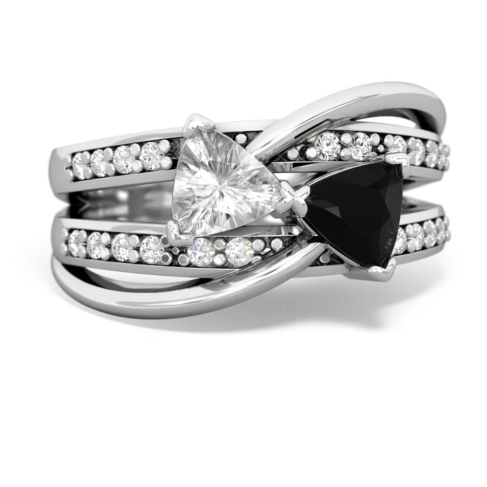 White Topaz Bowtie 14K White Gold ring R2360