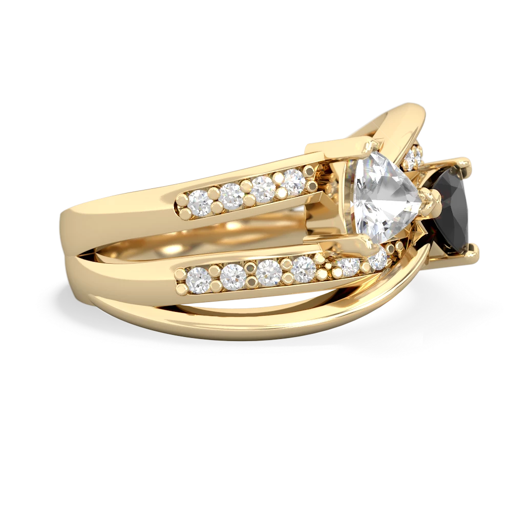 White Topaz Bowtie 14K Yellow Gold ring R2360