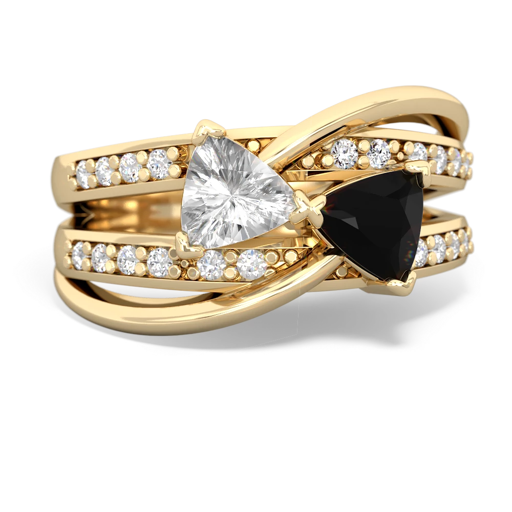 White Topaz Bowtie 14K Yellow Gold ring R2360