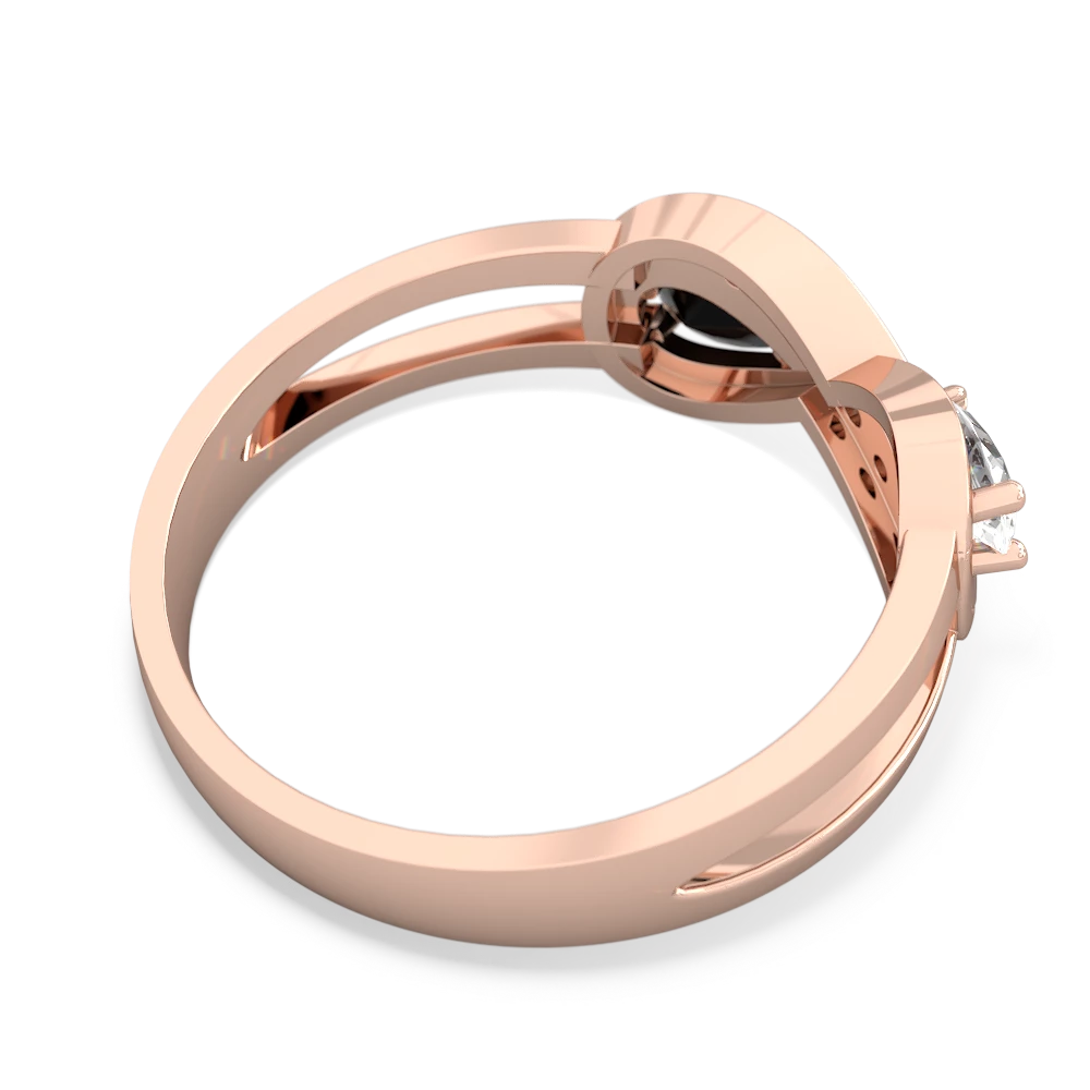 White Topaz Diamond Infinity 14K Rose Gold ring R5390